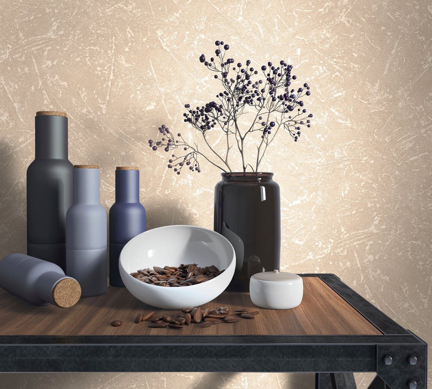 Plaster Effect wallpaper in bronze brown color - pattern number NT34154 - by Galerie in the The New Textures collection