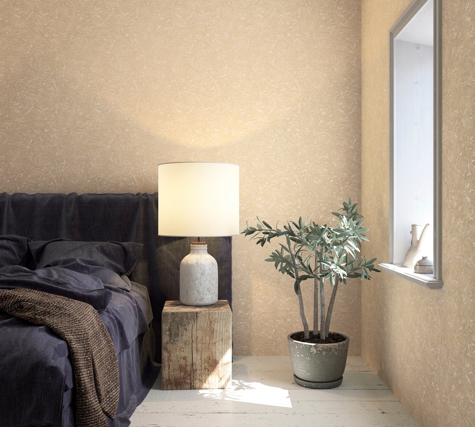 Plaster Effect wallpaper in bronze brown color - pattern number NT34154 - by Galerie in the The New Textures collection
