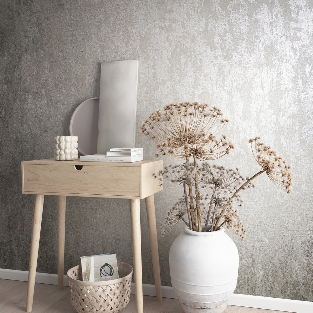 Structure Wallpaper in grey color - pattern number 34274 - by Galerie in the City Romance collection