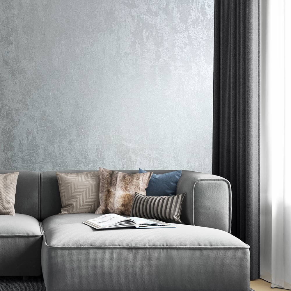 Structure Wallpaper in silver color - pattern number 34275 - by Galerie in the City Romance collection