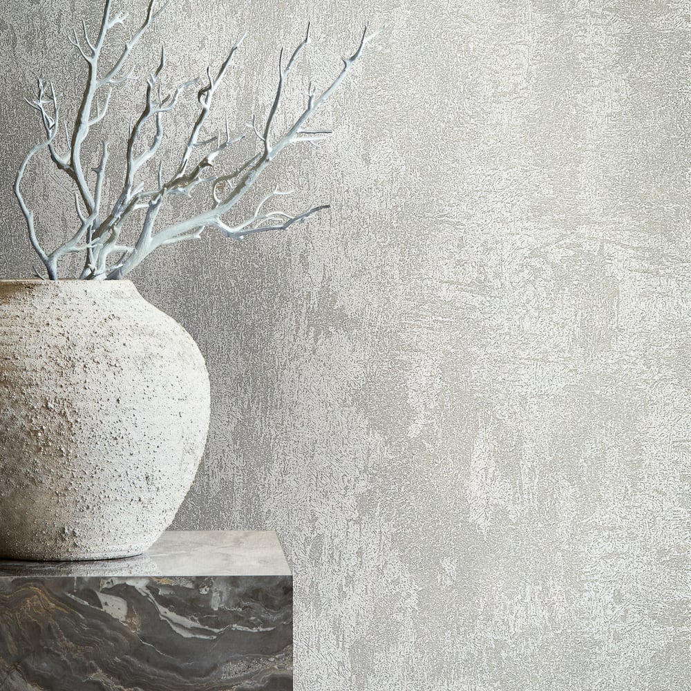 Structure Wallpaper in platinum color - pattern number 34276 - by Galerie in the City Romance collection