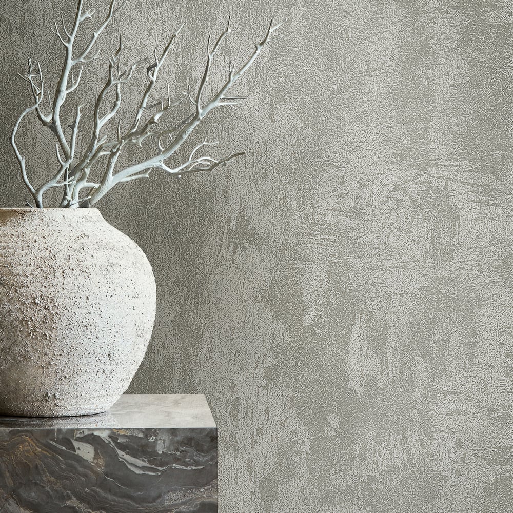 Structure Wallpaper in platinum color - pattern number 34276 - by Galerie in the City Romance collection