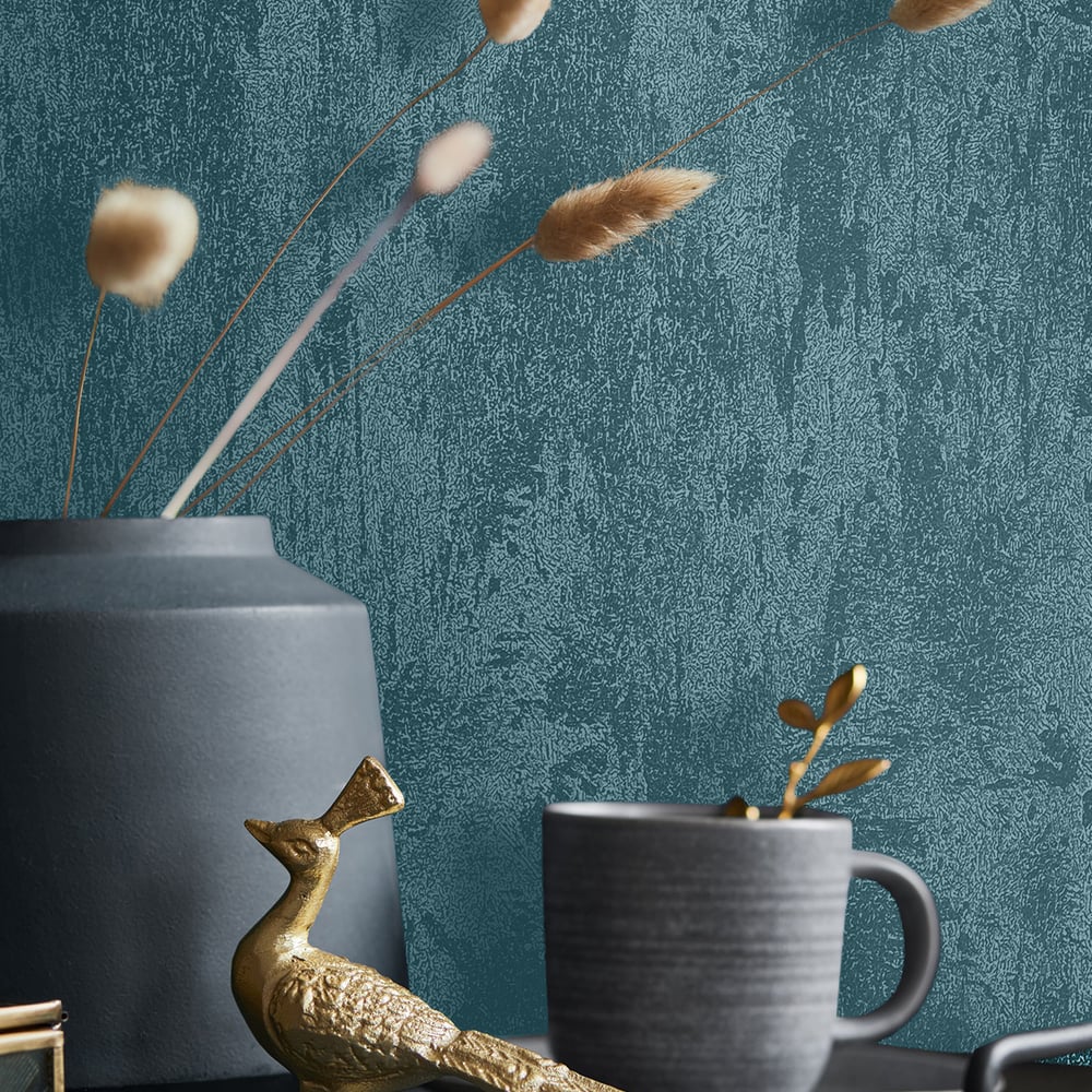 Structure Wallpaper in green color - pattern number 34278 - by Galerie in the City Romance collection