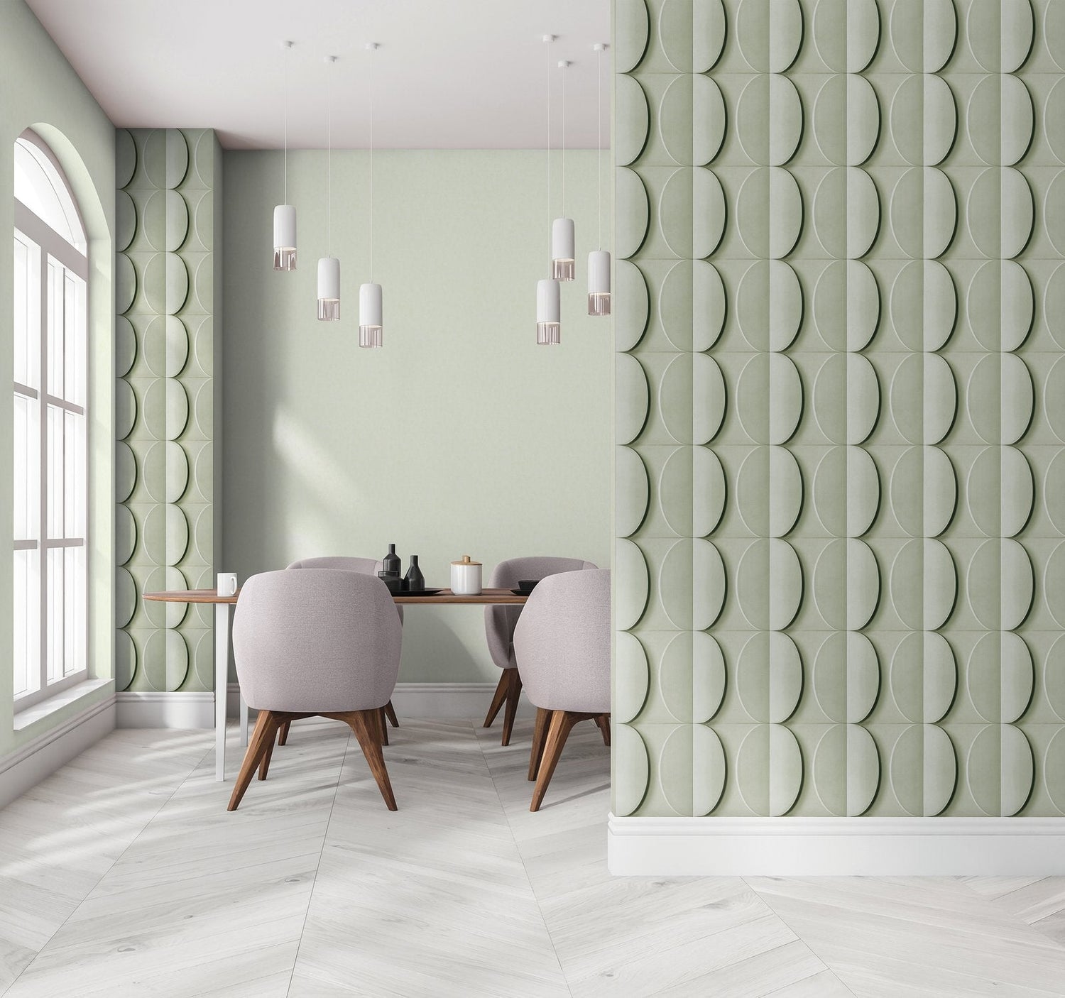 Linen Texture wallpaper in green color - pattern number 34419 - by Galerie in the The New Textures collection