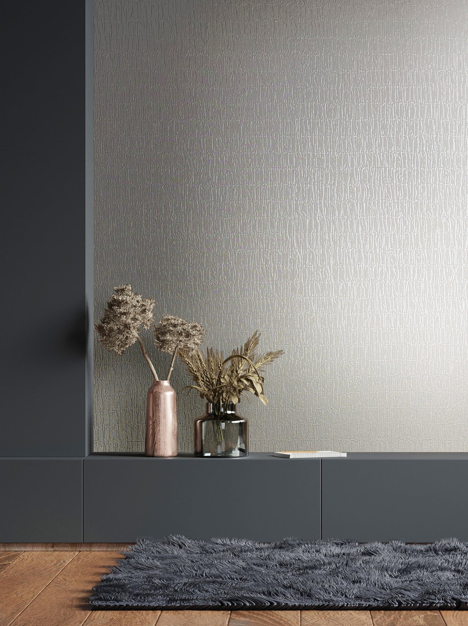 Ruche Silk wallpaper in cream color - pattern number 34503 - by Galerie in the Kumano collection