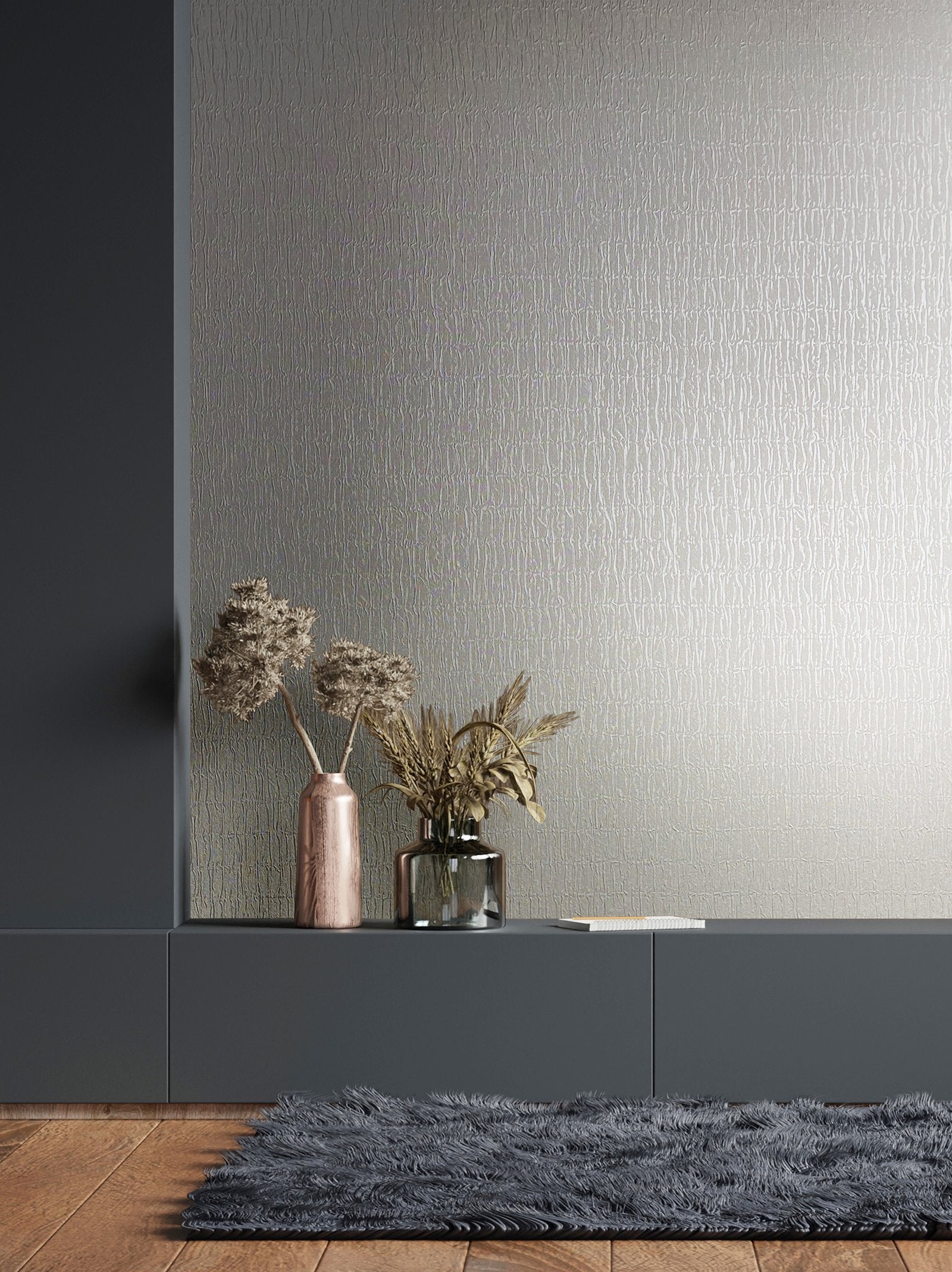 Ruche Silk wallpaper in cream color - pattern number 34503 - by Galerie in the Kumano collection