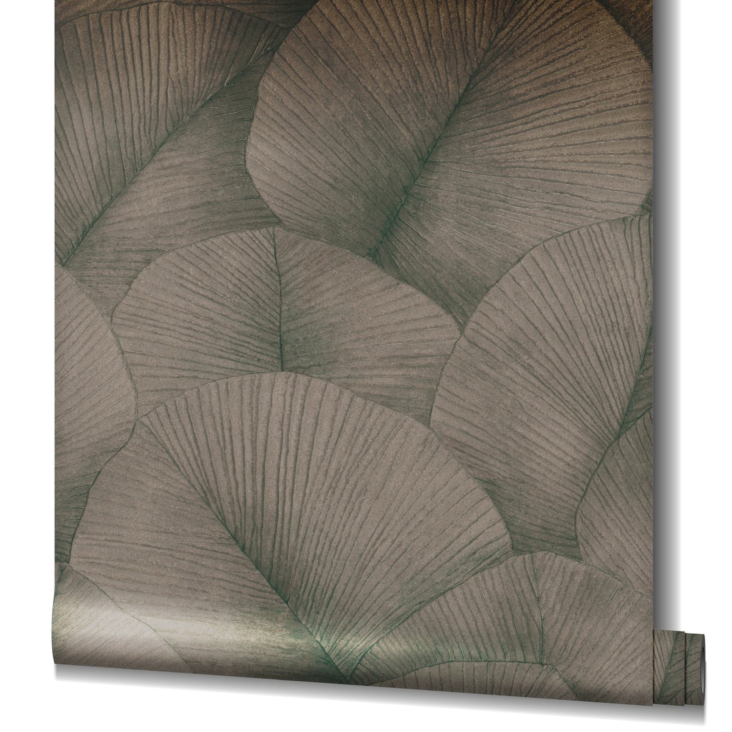 Palm Leaf wallpaper in bronze brown color - pattern number 34513 - by Galerie in the Kumano collection
