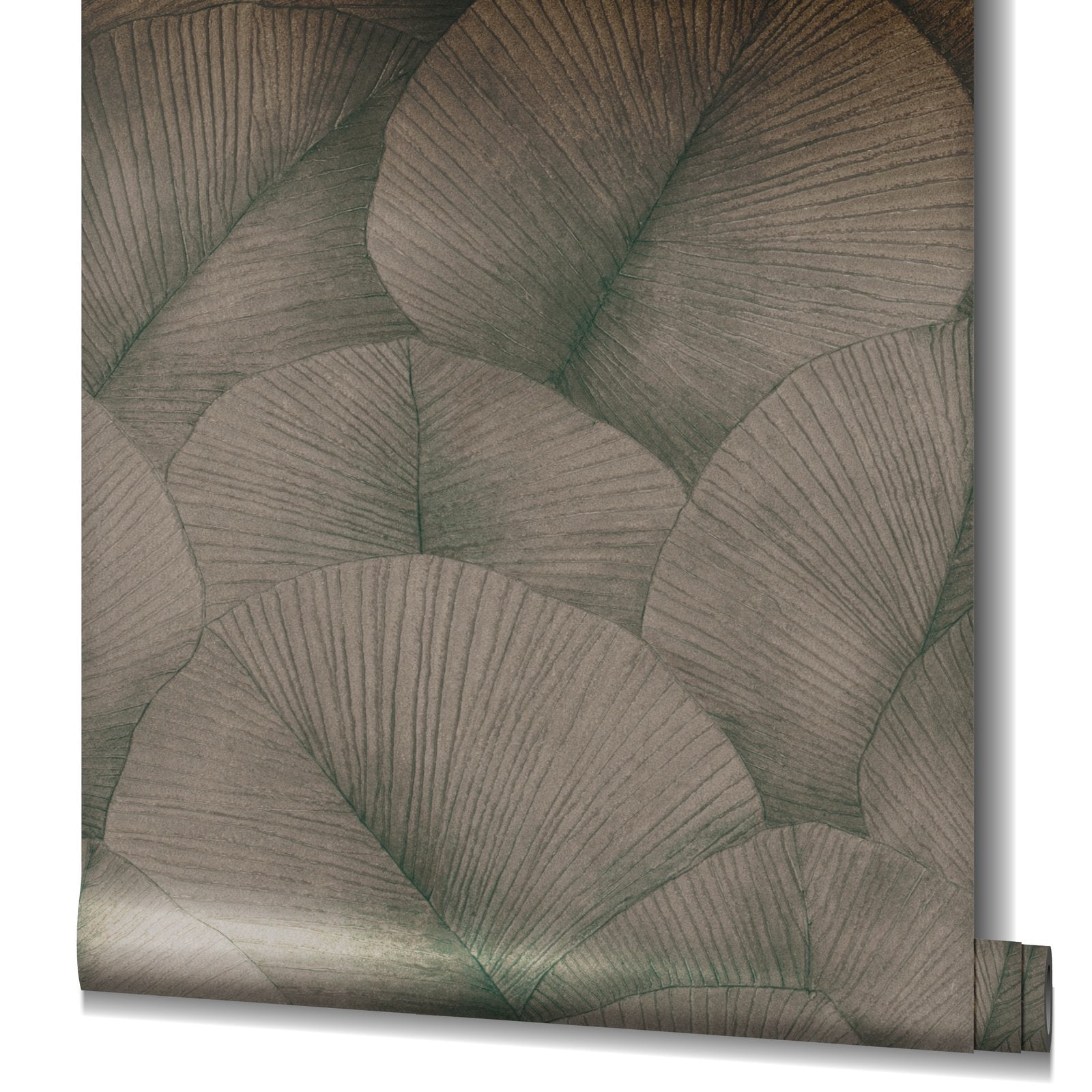 Palm Leaf wallpaper in bronze brown color - pattern number 34513 - by Galerie in the Kumano collection
