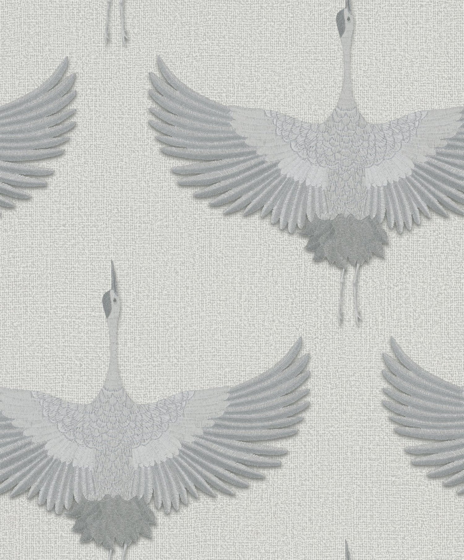 Stork wallpaper in silver grey color - pattern number 34530 - by Galerie in the Kumano collection