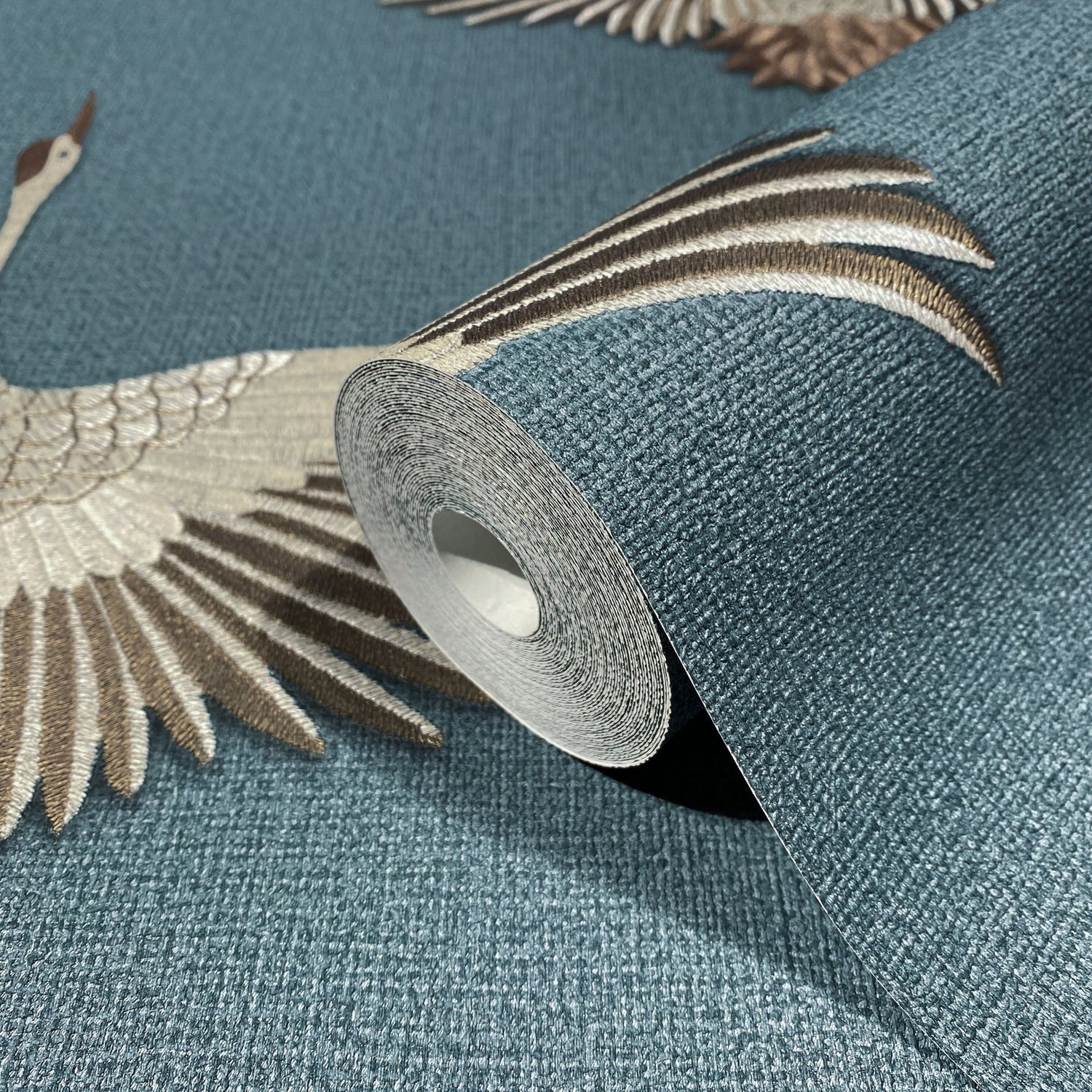 Stork wallpaper in blue color - pattern number 34531 - by Galerie in the Kumano collection