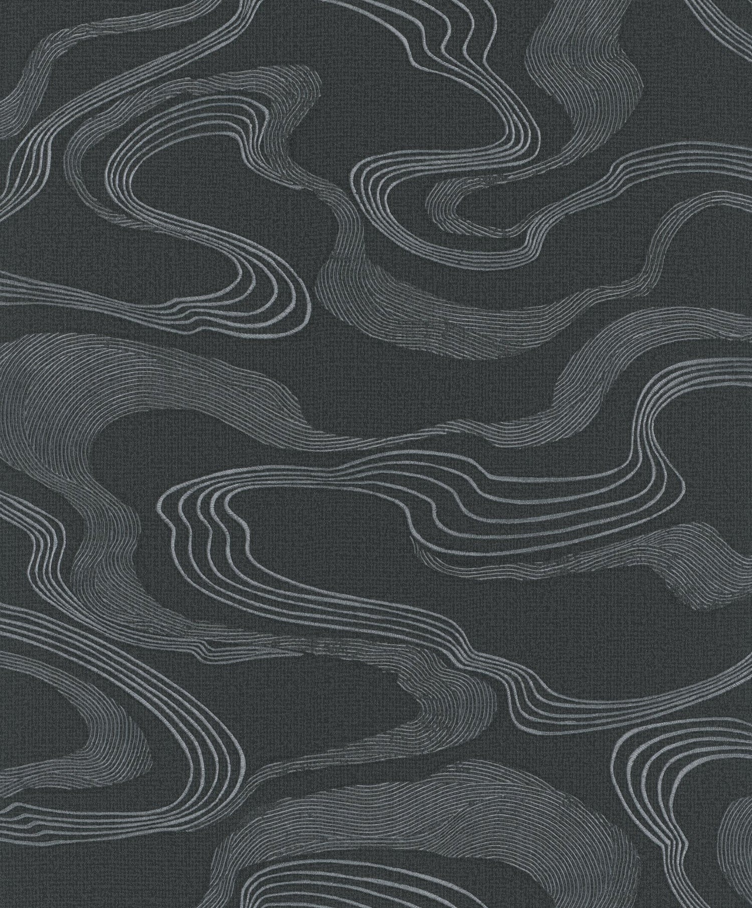 Flow wallpaper in black color - pattern number 34537 - by Galerie in the Kumano collection