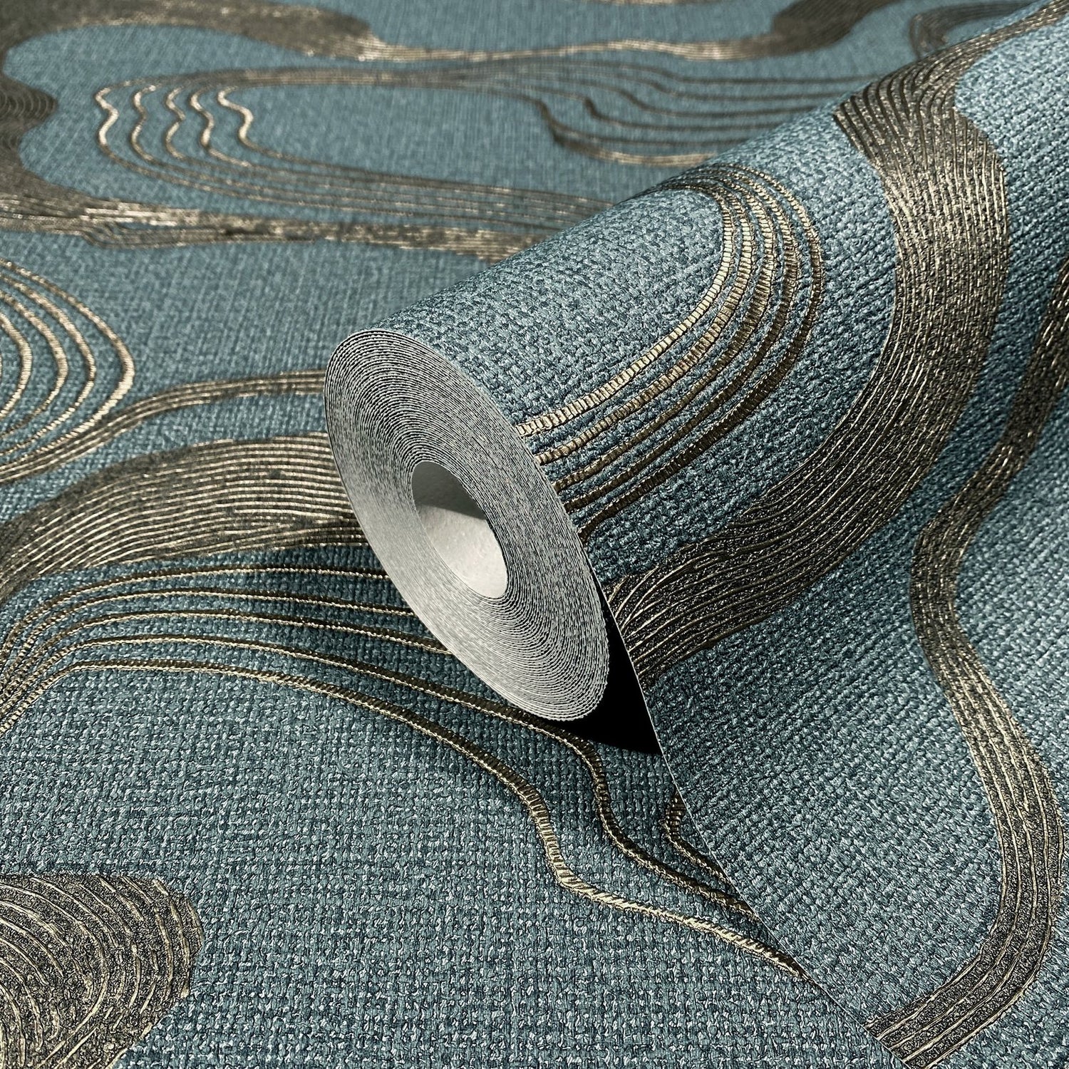 Flow wallpaper in blue color - pattern number 34538 - by Galerie in the Kumano collection