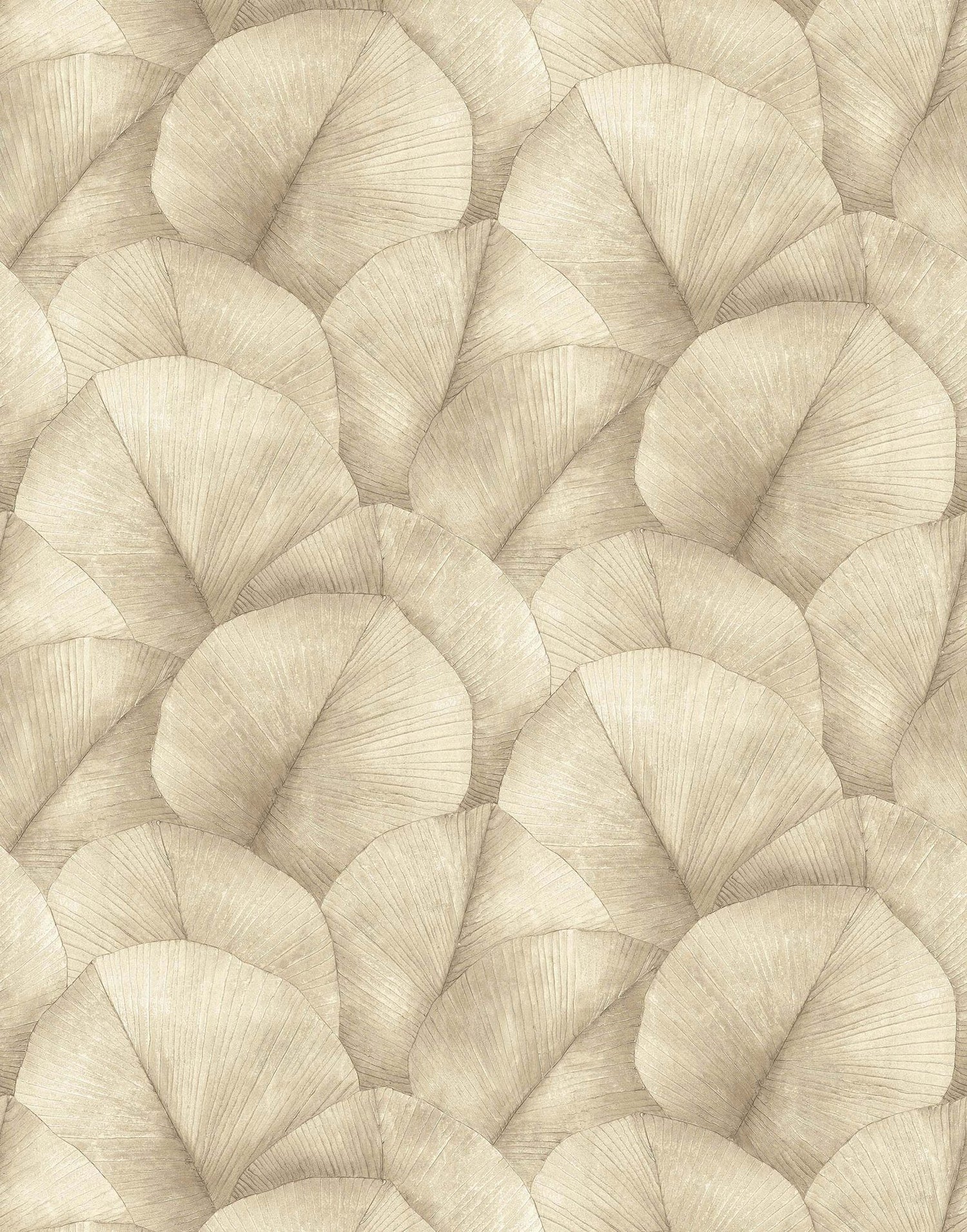 Repeatable Palm Leaf Mural mural in beige color - pattern number 34597 - by Galerie in the Kumano collection