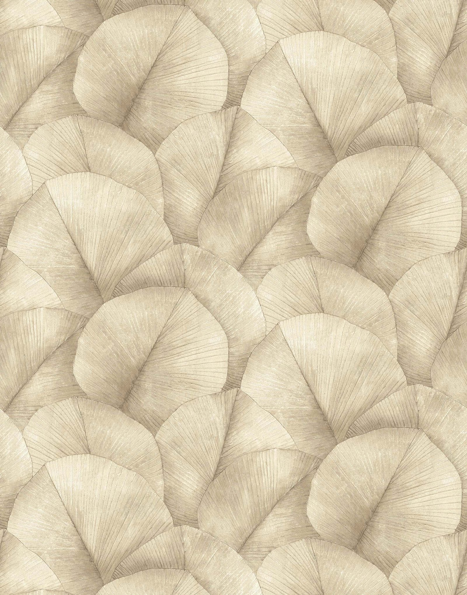 Repeatable Palm Leaf Mural mural in beige color - pattern number 34597 - by Galerie in the Kumano collection