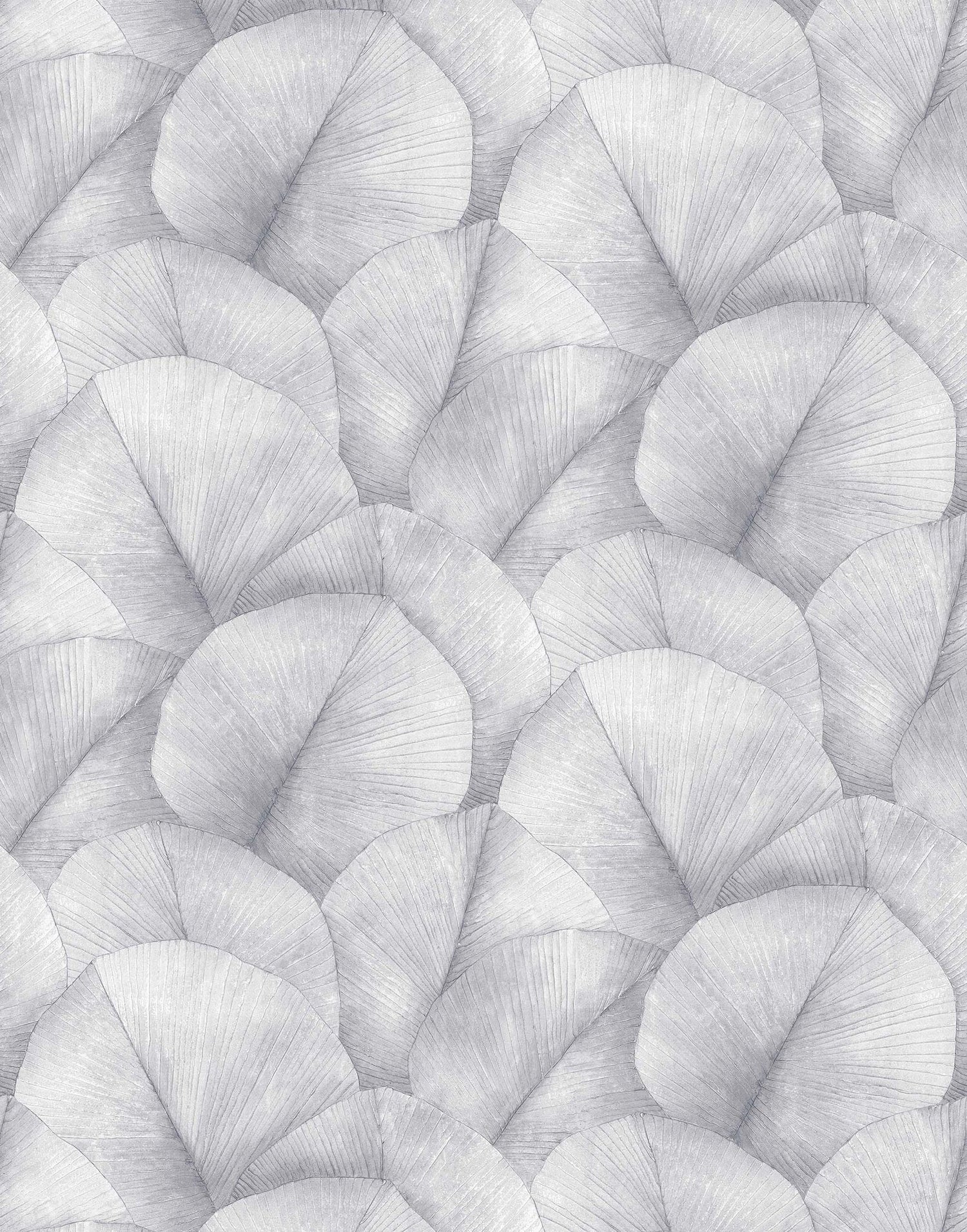 Repeatable Palm Leaf Mural mural in silver grey color - pattern number 34598 - by Galerie in the Kumano collection