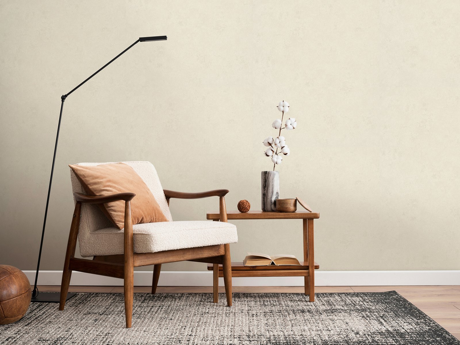 Uni wallpaper in silver grey color - pattern number TR34609 - by Galerie in the Terra collection