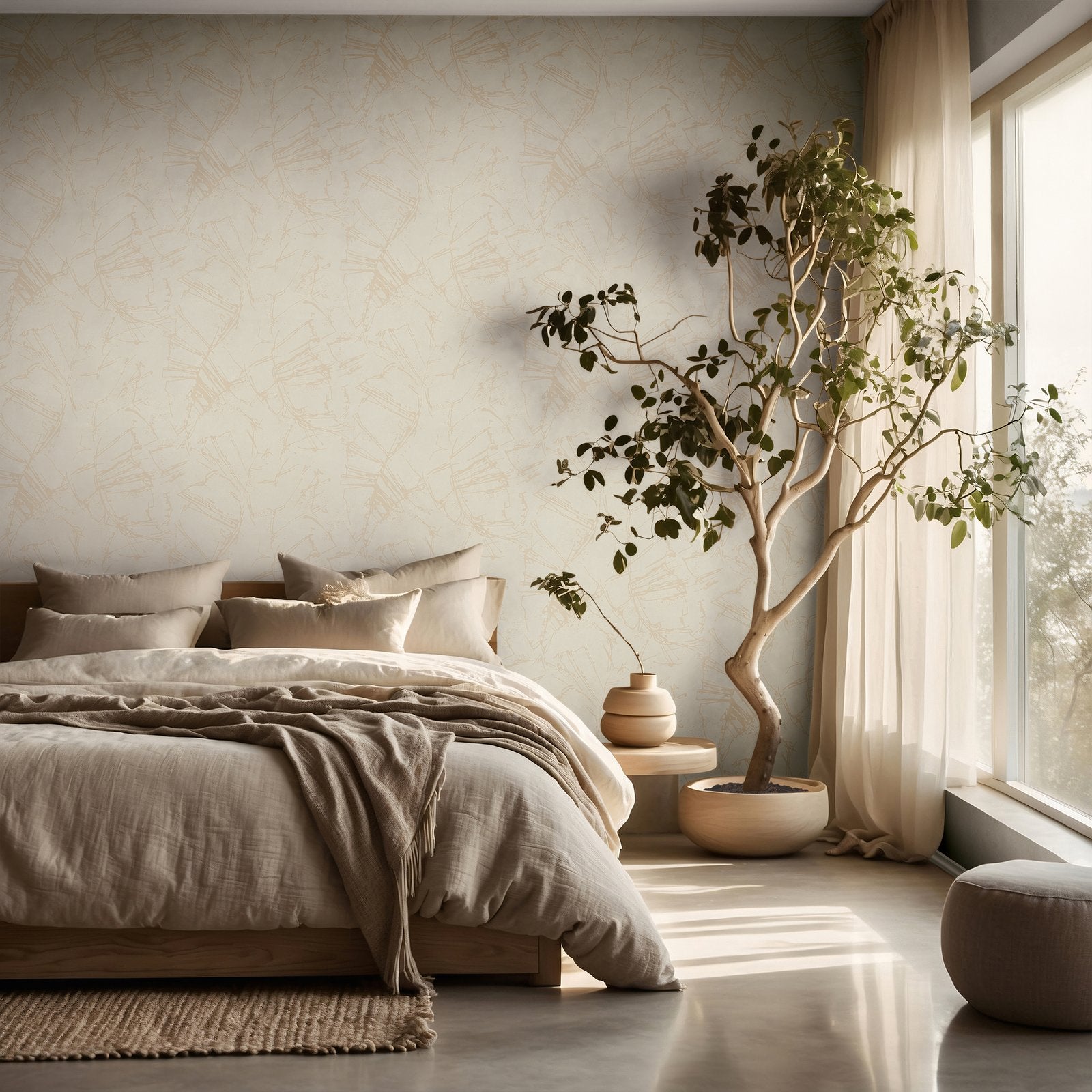 Graphic wallpaper in silver grey color - pattern number TR34616 - by Galerie in the Terra collection