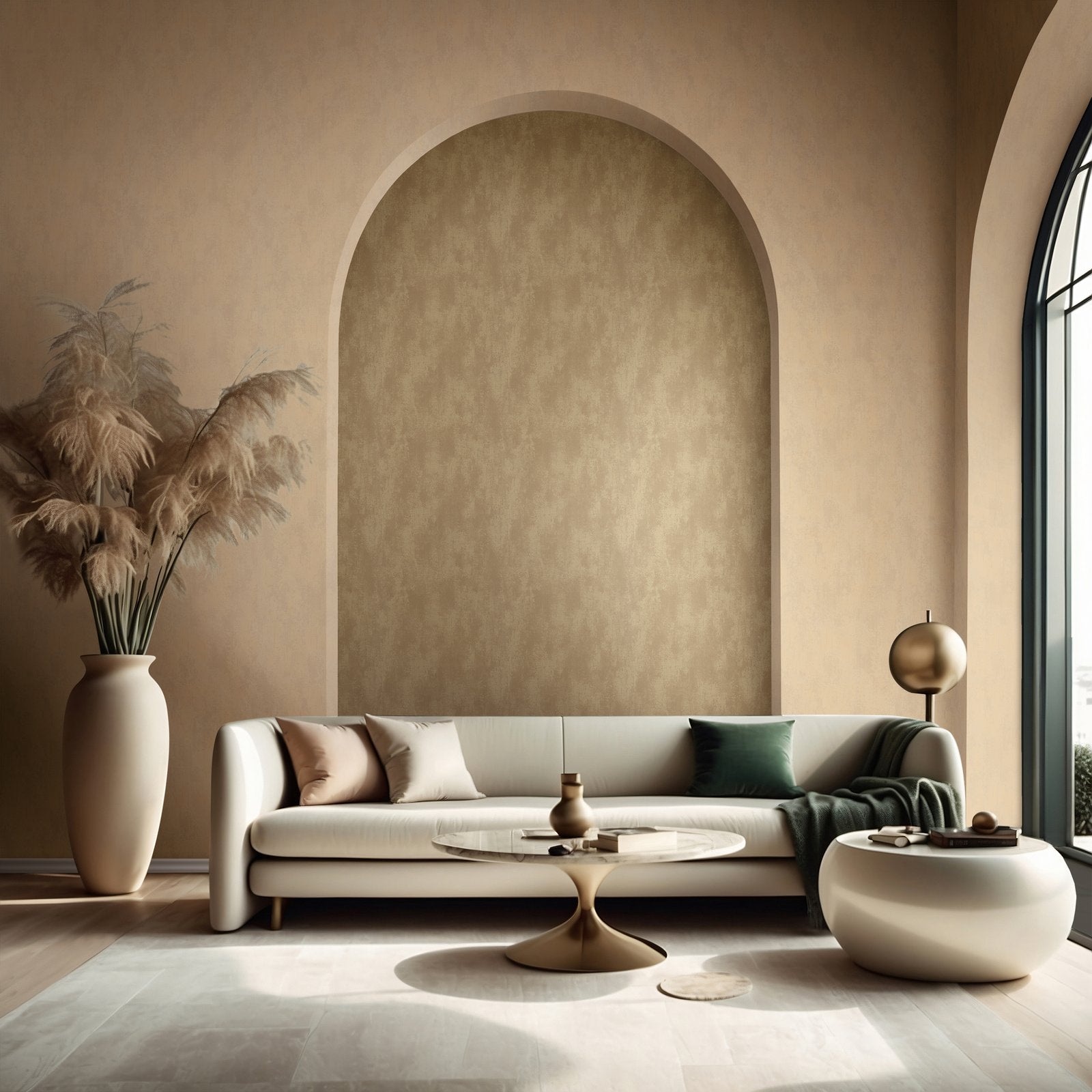 Plaster Effect wallpaper in bronze brown color - pattern number TR34626 - by Galerie in the Terra collection