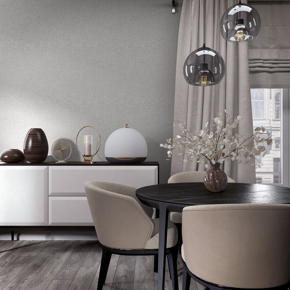 Uni Wallpaper in grey color - pattern number 35110 - by Galerie in the City Romance collection