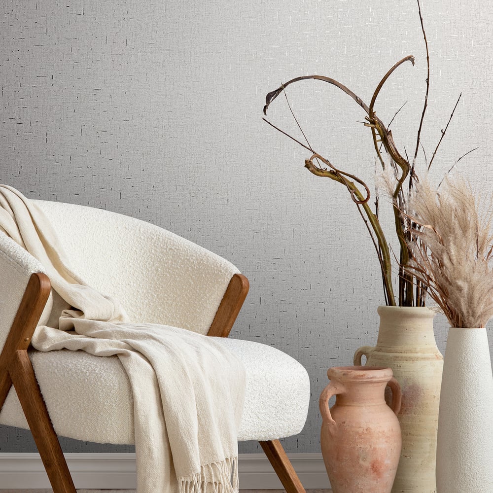Uni Wallpaper in grey color - pattern number 35110 - by Galerie in the City Romance collection