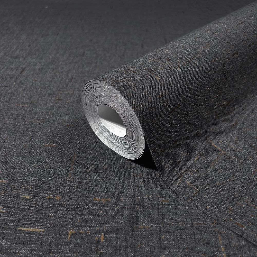 Uni Wallpaper in anthracite color - pattern number 35111 - by Galerie in the City Romance collection