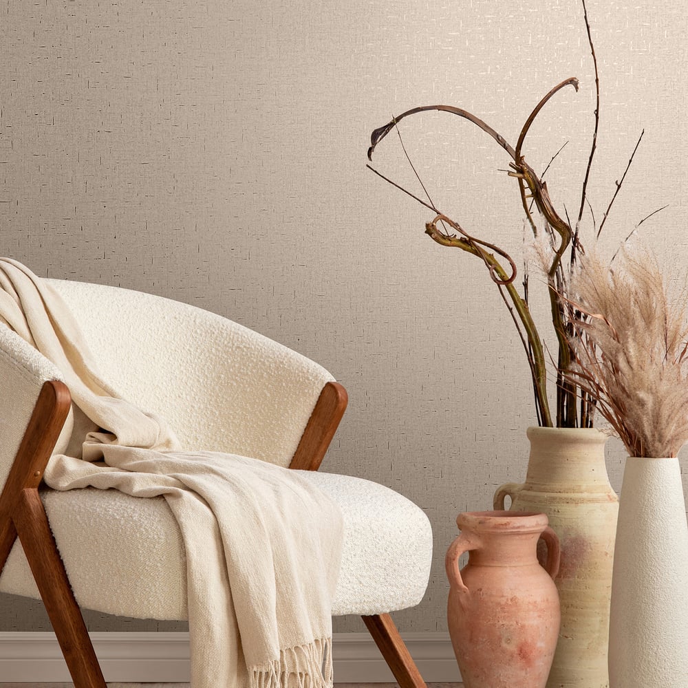 Uni Wallpaper in beige color - pattern number 35112 - by Galerie in the City Romance collection