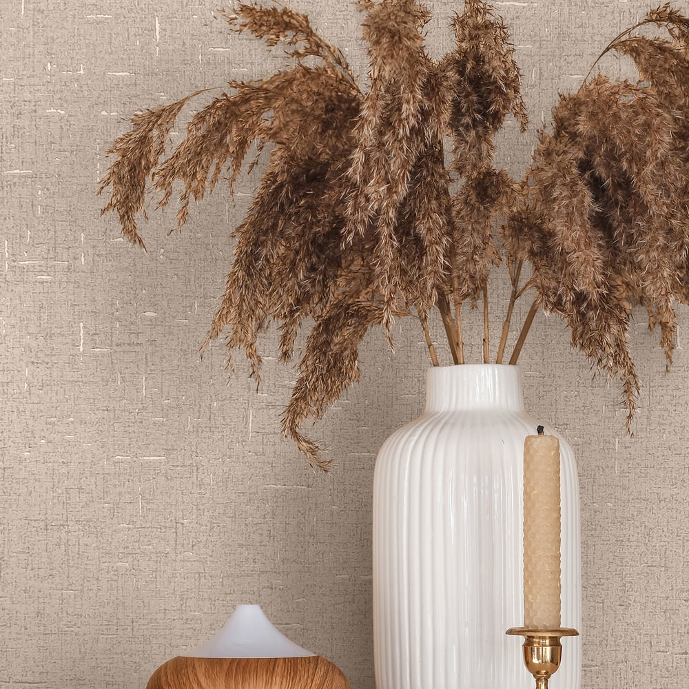 Uni Wallpaper in beige color - pattern number 35112 - by Galerie in the City Romance collection