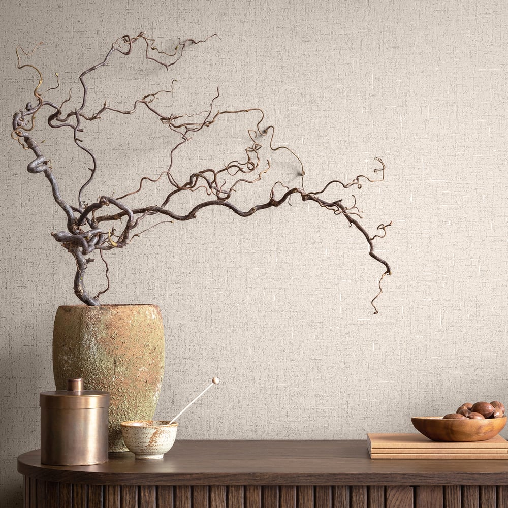 Uni Wallpaper in beige color - pattern number 35113 - by Galerie in the City Romance collection