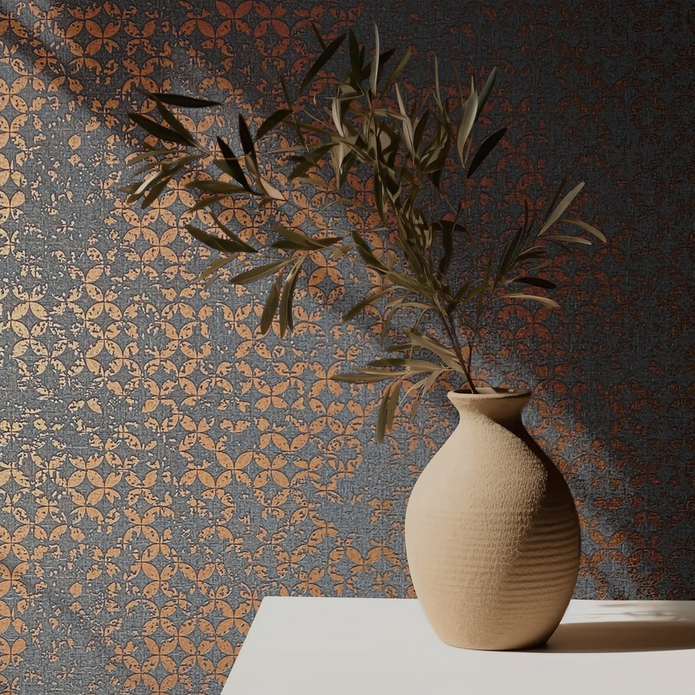 Graphics Wallpaper in anthracite color - pattern number 35119 - by Galerie in the City Romance collection