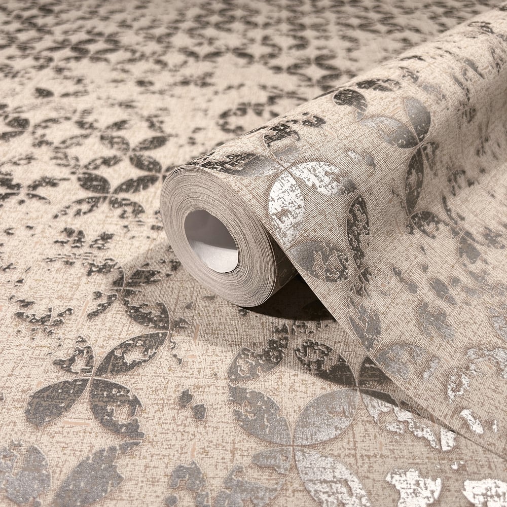 Graphics Wallpaper in beige color - pattern number 35120 - by Galerie in the City Romance collection