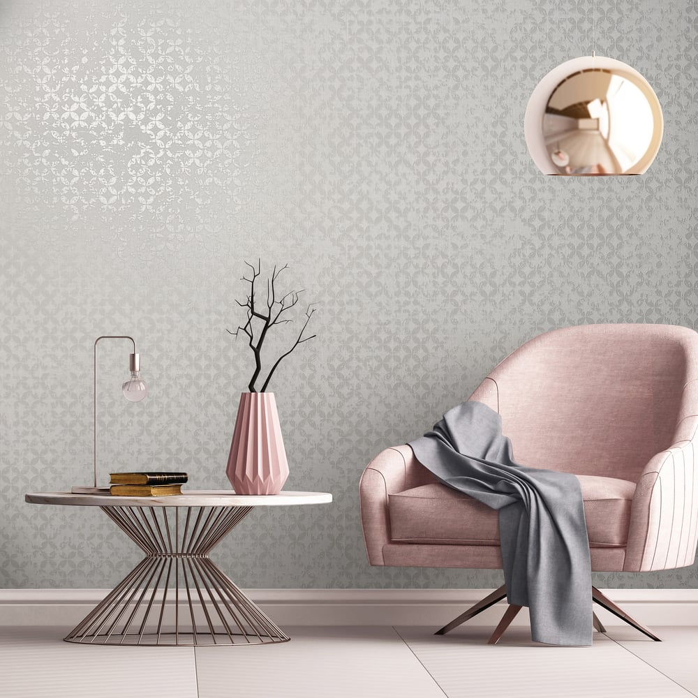 Graphics Wallpaper in white color - pattern number 35121 - by Galerie in the City Romance collection