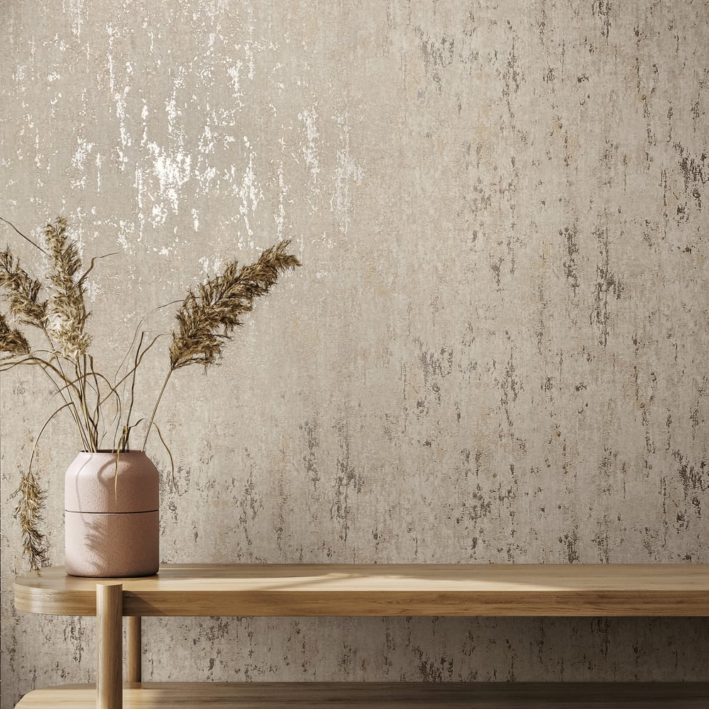 Concrete look Wallpaper in beige color - pattern number 35124 - by Galerie in the City Romance collection