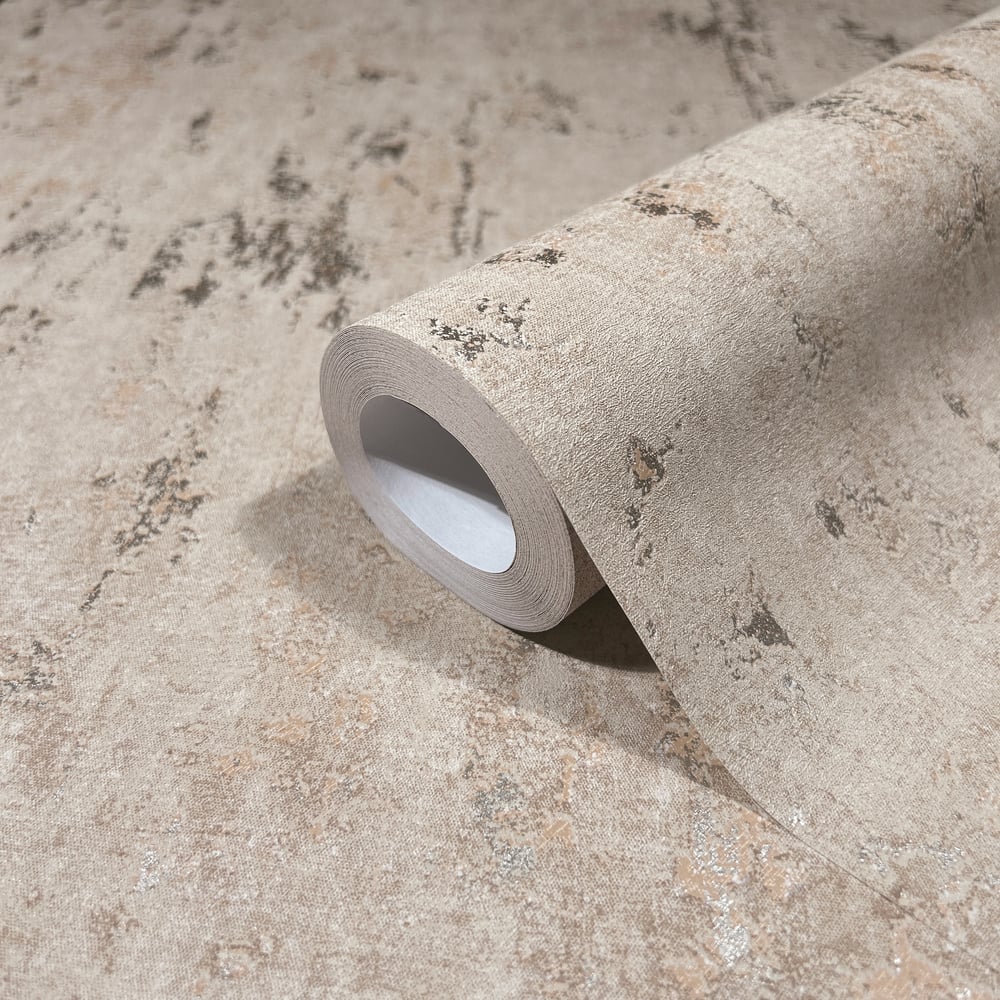 Concrete look Wallpaper in beige color - pattern number 35124 - by Galerie in the City Romance collection