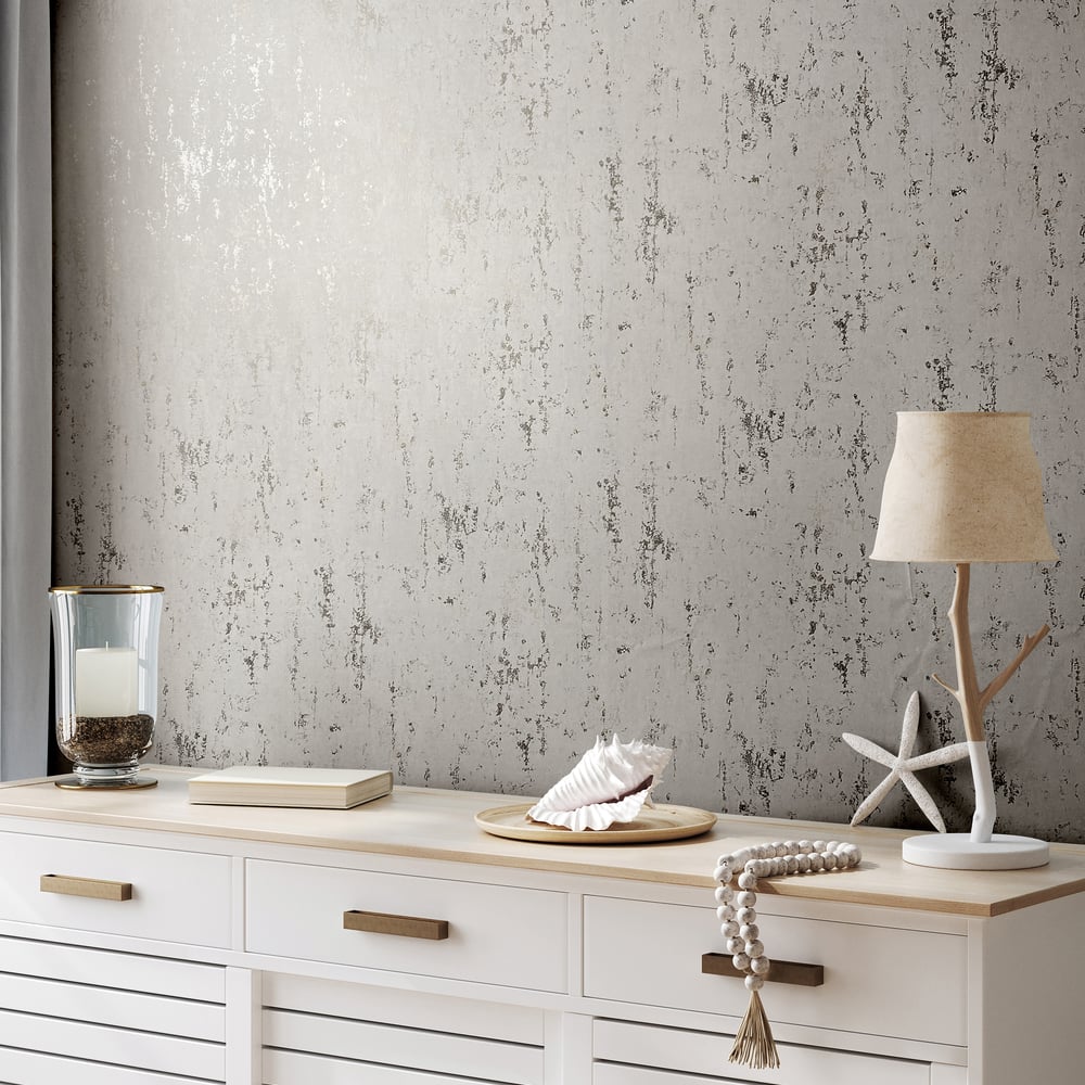 Concrete look Wallpaper in beige color - pattern number 35127 - by Galerie in the City Romance collection