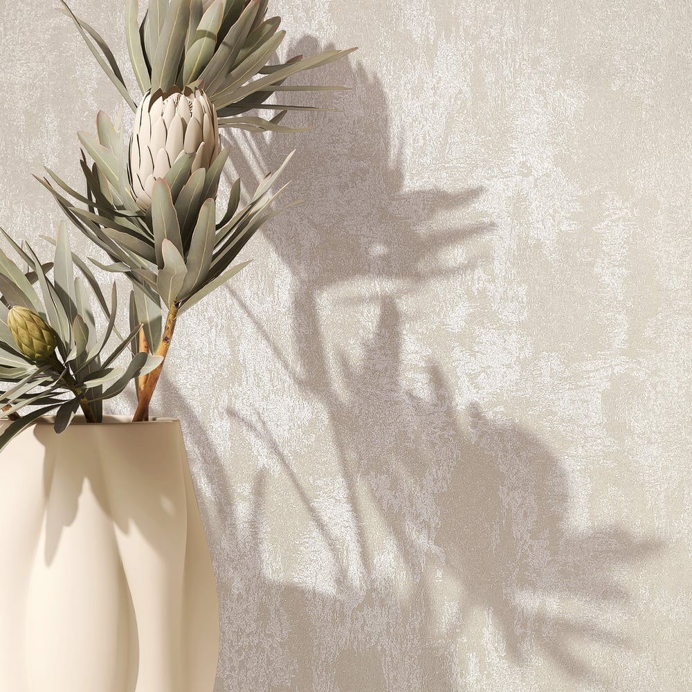 Uni Wallpaper in beige color - pattern number 35128 - by Galerie in the City Romance collection