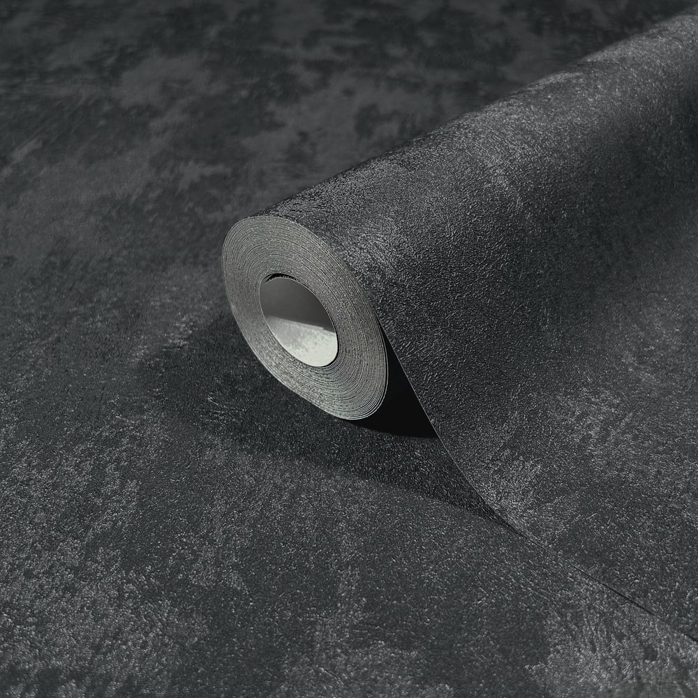 Uni Wallpaper in black color - pattern number 35130 - by Galerie in the City Romance collection