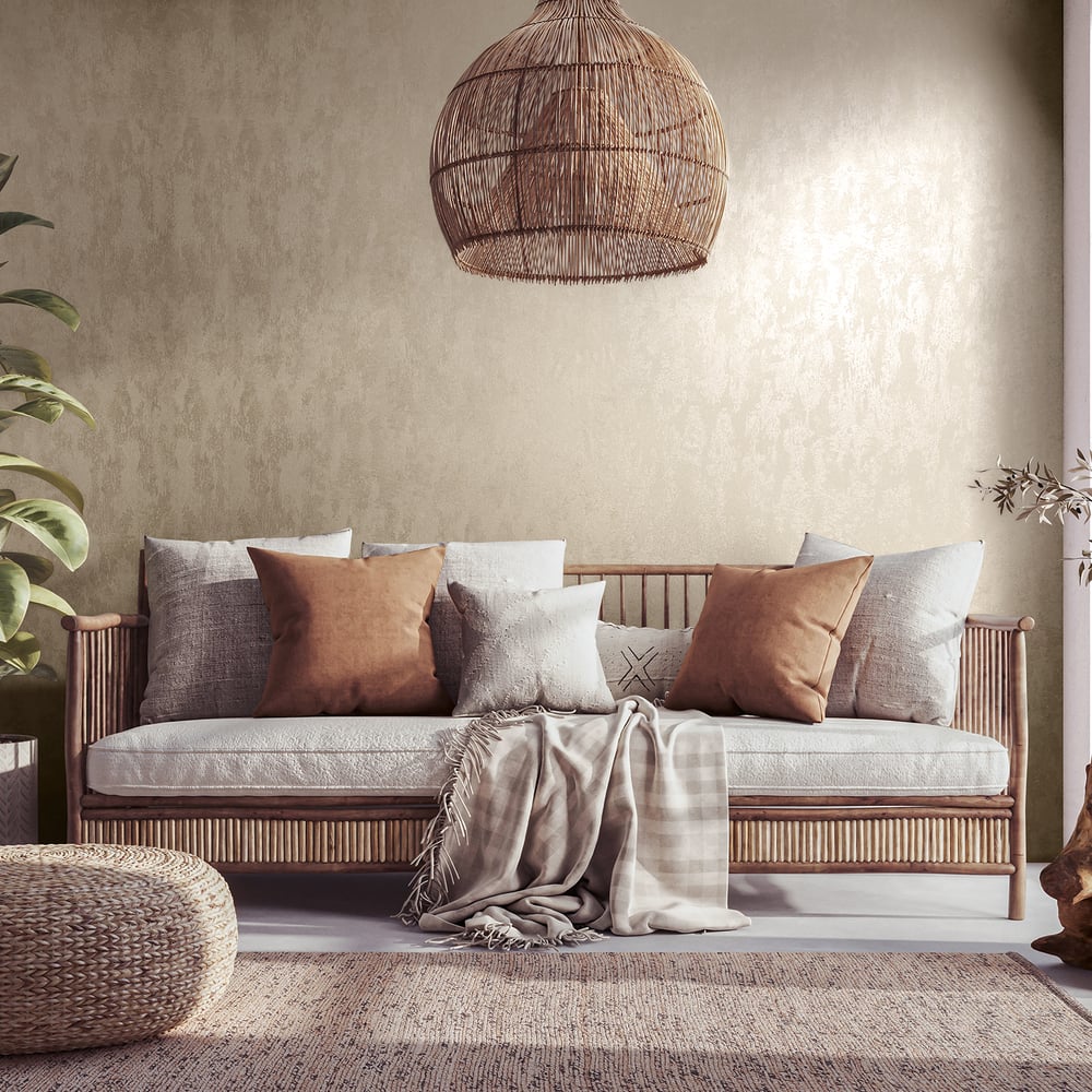Uni Wallpaper in beige color - pattern number 35131 - by Galerie in the City Romance collection