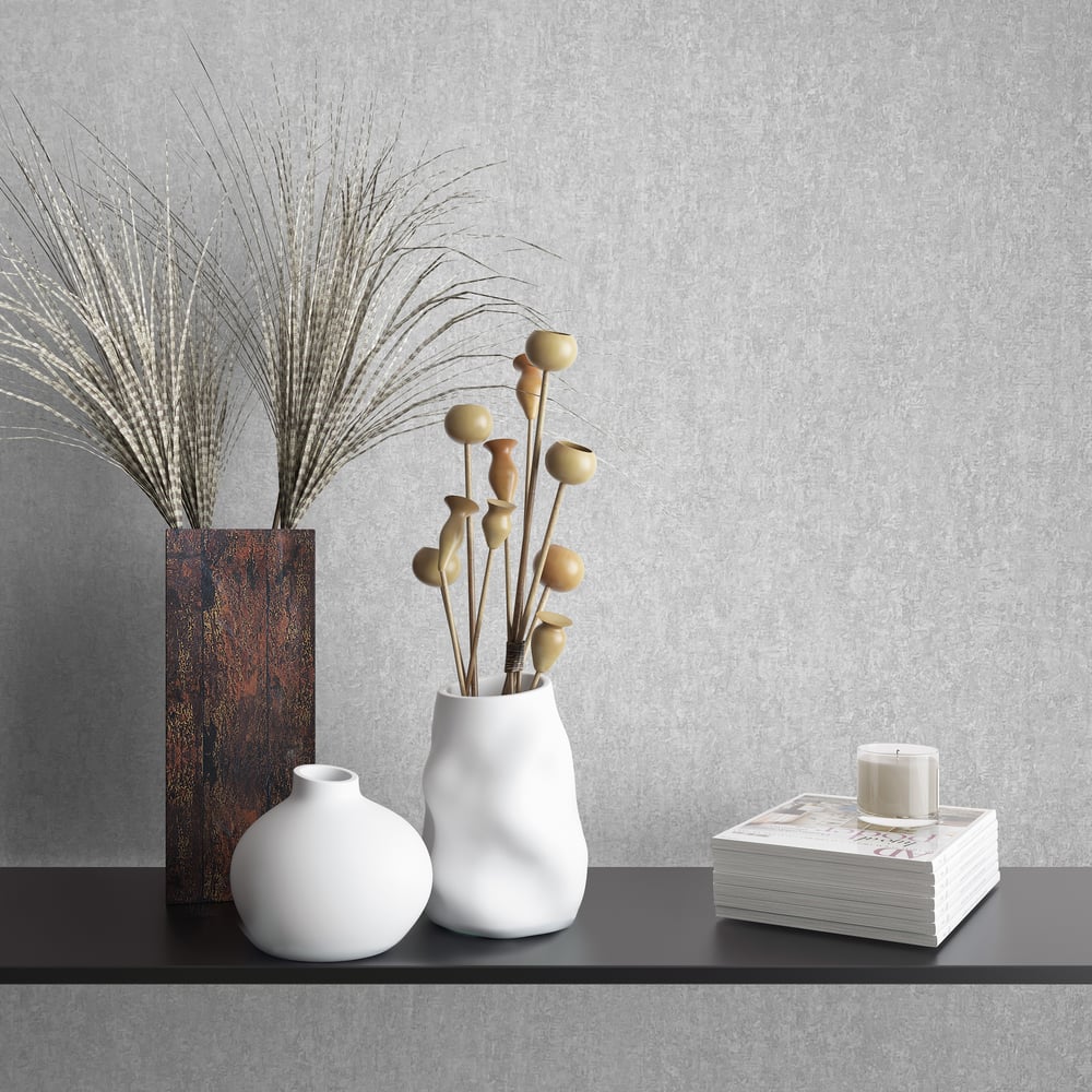 Concrete look Wallpaper in grey color - pattern number 35137 - by Galerie in the City Romance collection