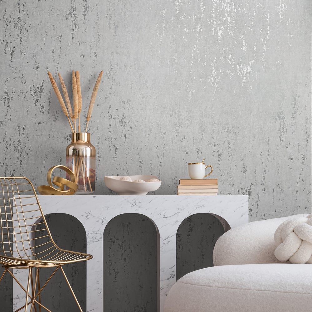 Concrete look Wallpaper in grey color - pattern number 35144 - by Galerie in the City Romance collection