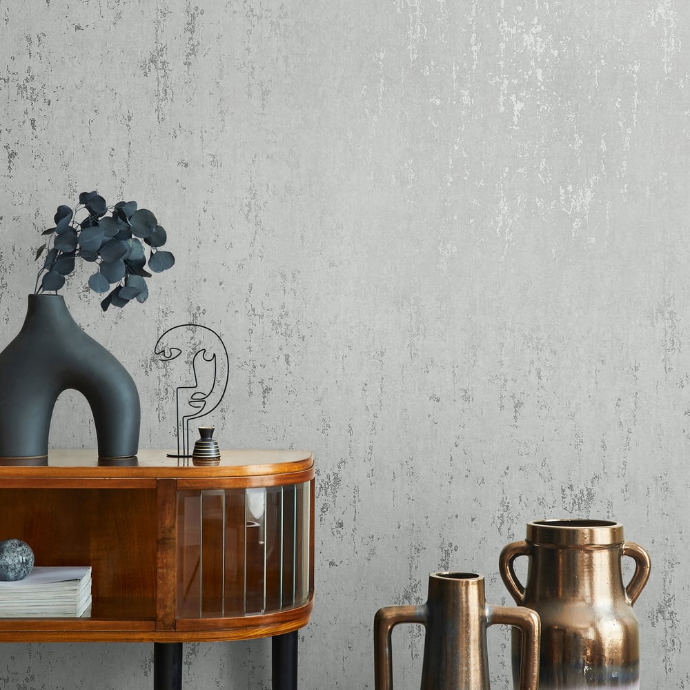 Concrete look Wallpaper in grey color - pattern number 35144 - by Galerie in the City Romance collection