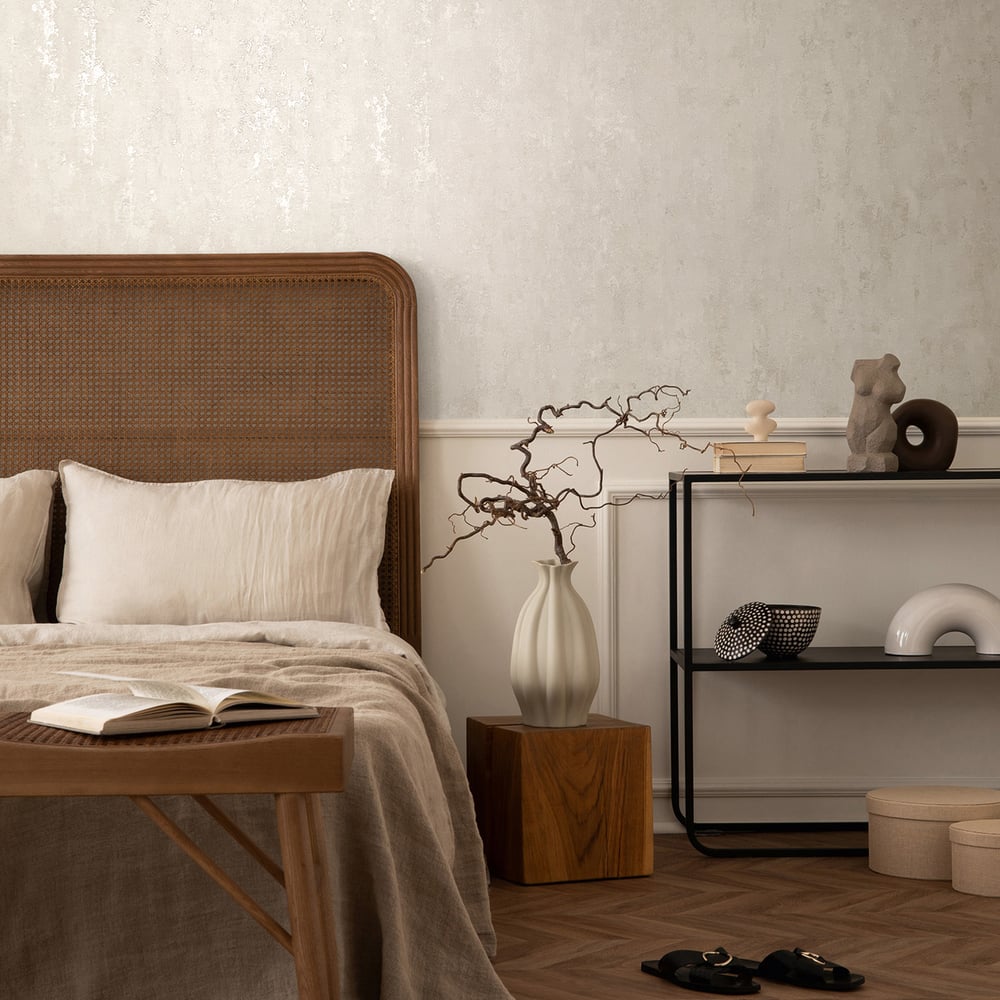 Concrete look Wallpaper in beige color - pattern number 35145 - by Galerie in the City Romance collection