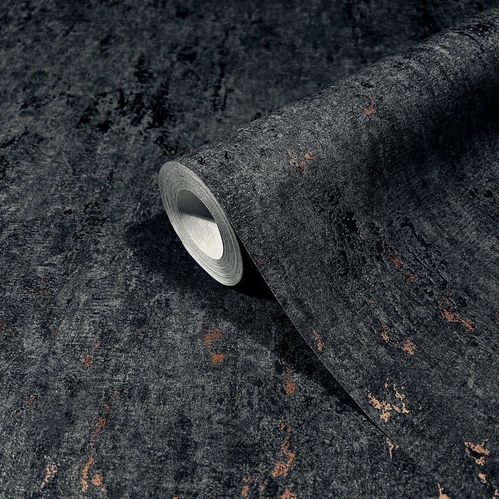 Concrete look Wallpaper in anthracite color - pattern number 35146 - by Galerie in the City Romance collection