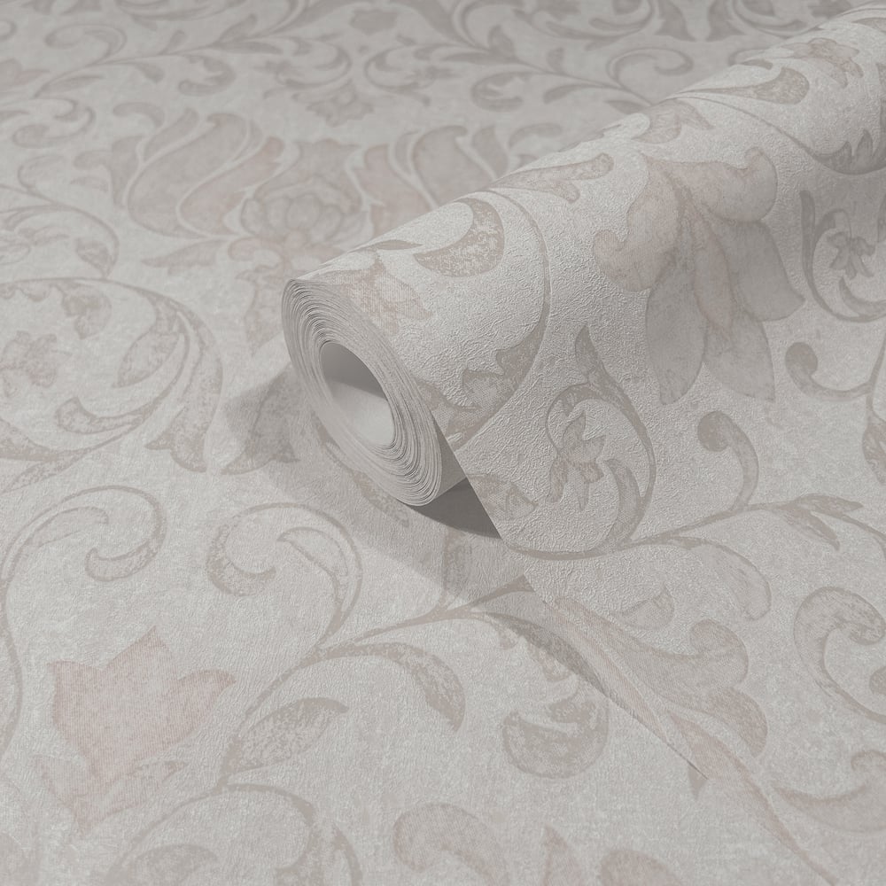 Floral Wallpaper in grey color - pattern number 35149 - by Galerie in the City Romance collection