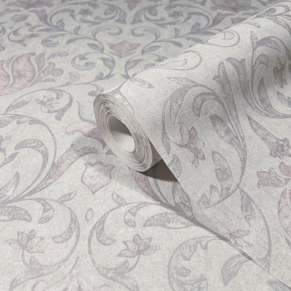 Floral Wallpaper in grey color - pattern number 35150 - by Galerie in the City Romance collection