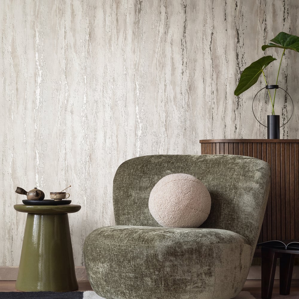 Plaster look Wallpaper in grey color - pattern number 35157 - by Galerie in the City Romance collection