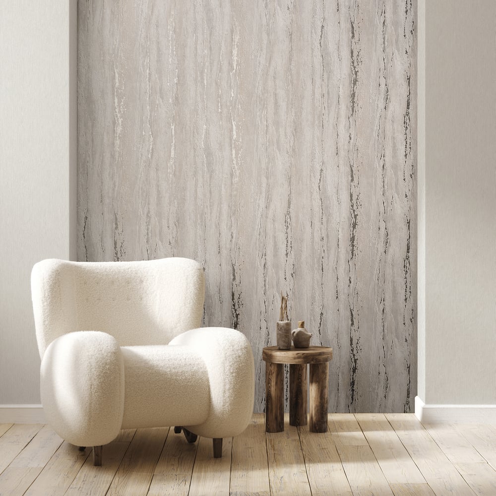 Plaster look Wallpaper in beige color - pattern number 35158 - by Galerie in the City Romance collection