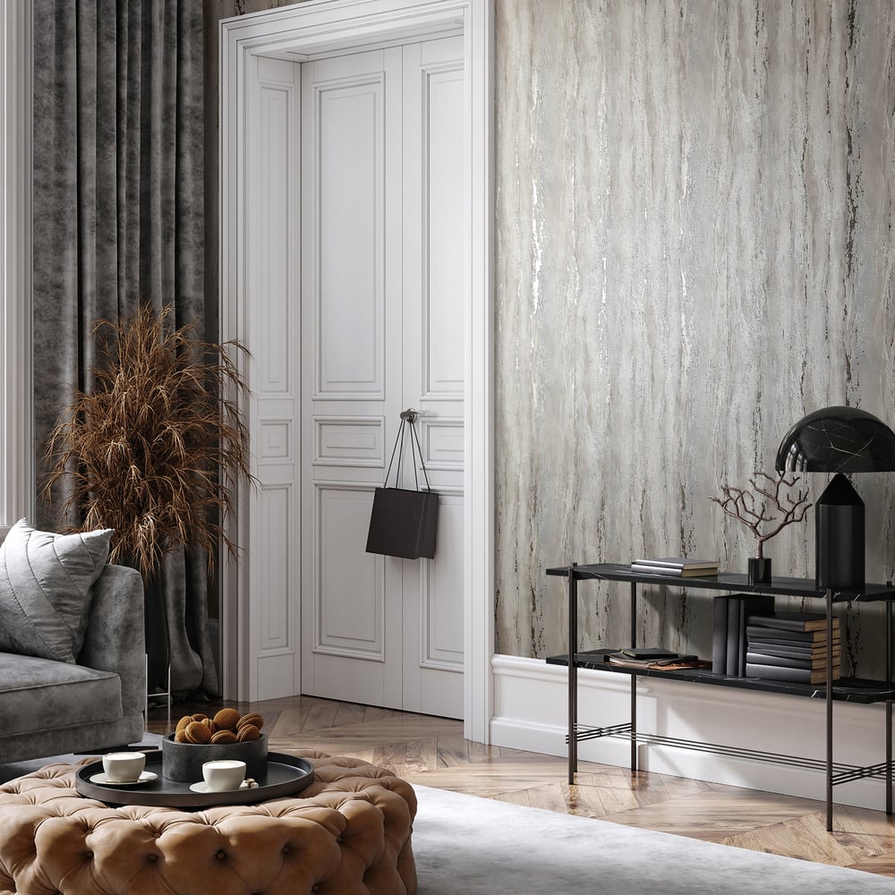 Plaster look Wallpaper in beige color - pattern number 35159 - by Galerie in the City Romance collection