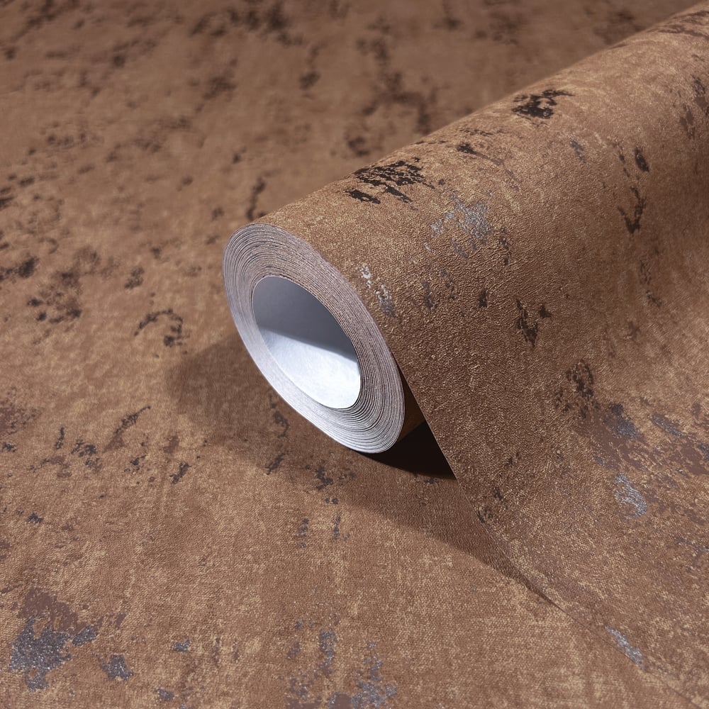 Concrete look Wallpaper in brown color - pattern number 35163 - by Galerie in the City Romance collection