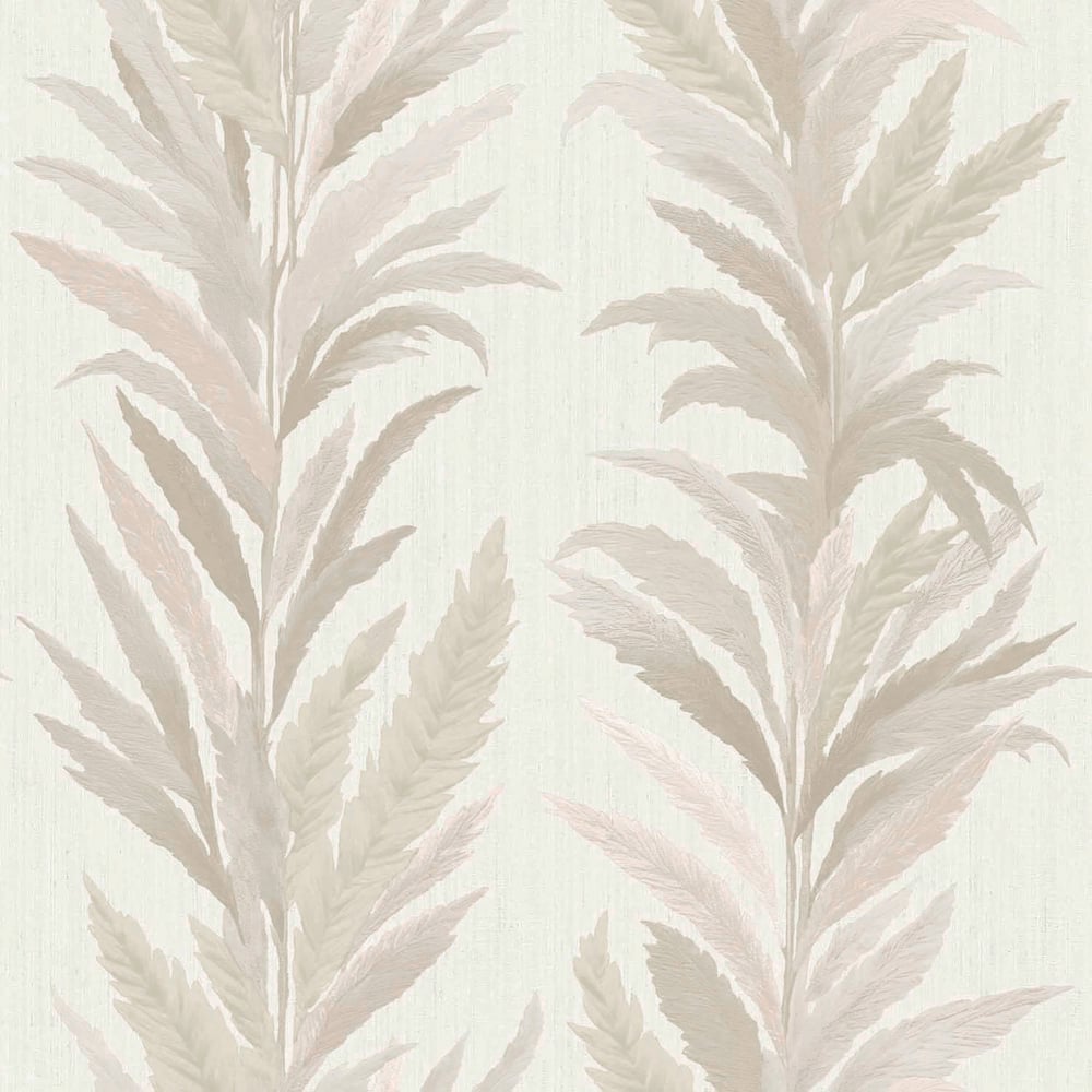 Leaf Flourish wallpaper in beige rose gold color - pattern number 35900 - by Galerie in the Ornamenta collection