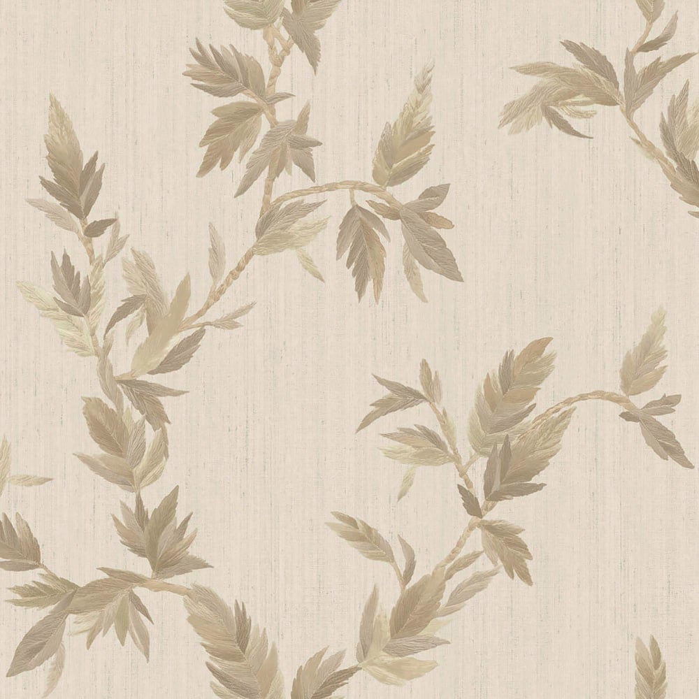 Thin Leaf wallpaper in beige brown color - pattern number 35914 - by Galerie in the Ornamenta collection